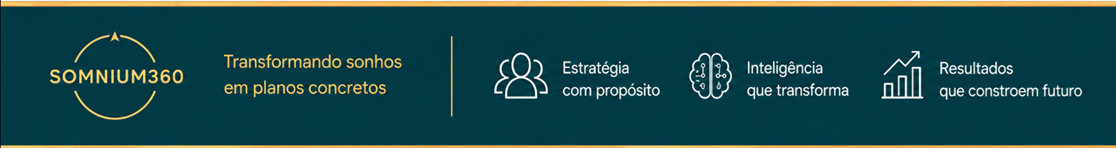 Somnium360 — Transformando sonhos em planos concretos. Estratégia com propósito. Inteligência que transforma. Resultados que constroem futuro.